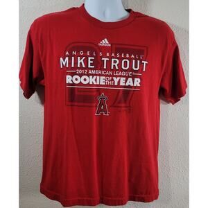 Adidas Red Los Angeles Angels MLB Mike Trout 2012 Rookie of Year Shirt XL